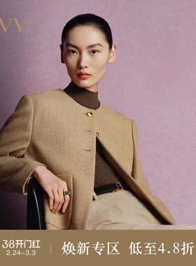 【粗花呢夹克】OVVOutlet秋冬热卖女装金属丝羊毛混纺夹克外套