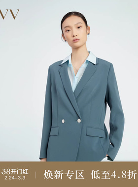 【日本进口三醋酸】OVV春夏热卖女装双排扣西服外套