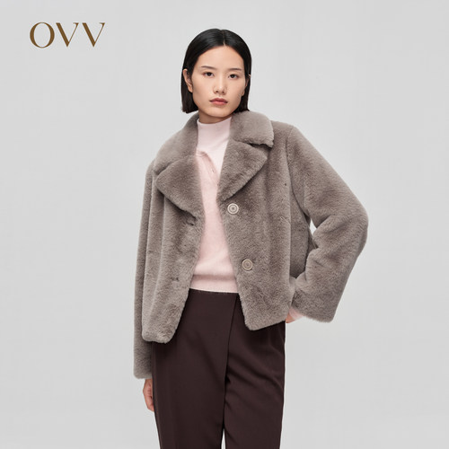 OVV环保皮草短款秋冬大衣