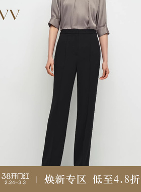 OVV2025春夏新款女装日本进口三醋酸面料基础直筒休闲裤
