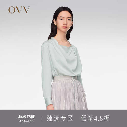 OVV长袖三醋酸春夏长袖上衣衬衫