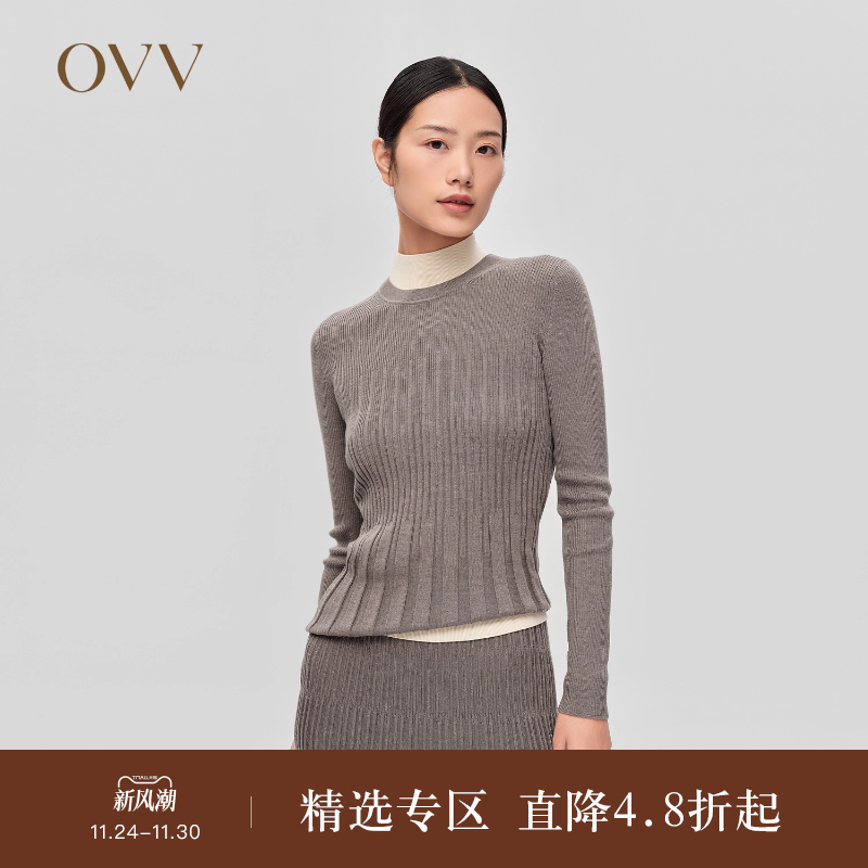 OVV羊毛圆领秋冬长袖针织衫