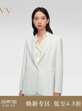 OVV春夏热卖女装简约舒适精纺羊毛经典职场通勤西服外套