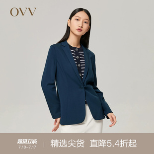 OVV秋冬高弹针织通勤职业套装西服上衣