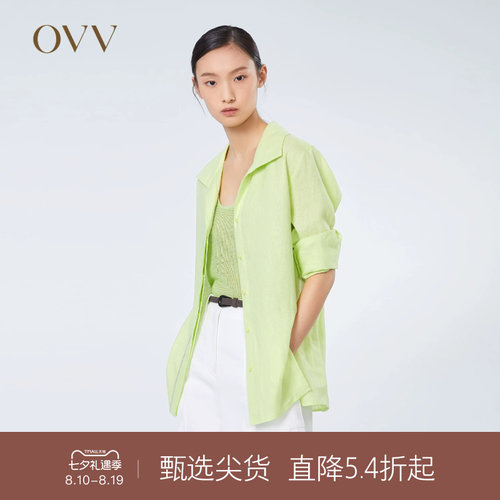 OVV宽松时髦长袖春夏亚麻