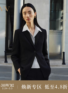 OVV春夏热卖女装简约时尚一粒扣戗驳领休闲西服外套