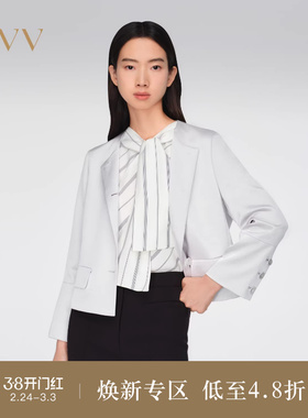 OVV春夏热卖女装日本进口醋酸面料经典圆领夹克外套