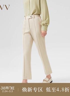 OVV春夏热卖女装罗马布高弹舒适简约通勤休闲经典烟管裤