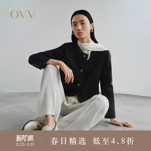 OVV春夏热卖 日本进口三醋酸面料宽松圆领夹克外套 女装