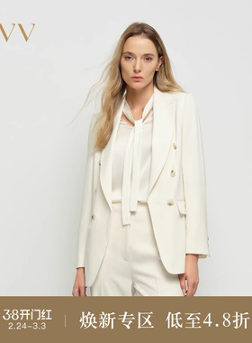 OVV2025春夏新款女装三醋酸精致利落休闲易搭西服外套