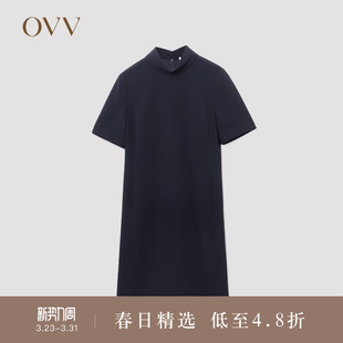 高领短袖 女装 OVVOutlet秋冬热卖 连衣裙 日本进口三醋酸