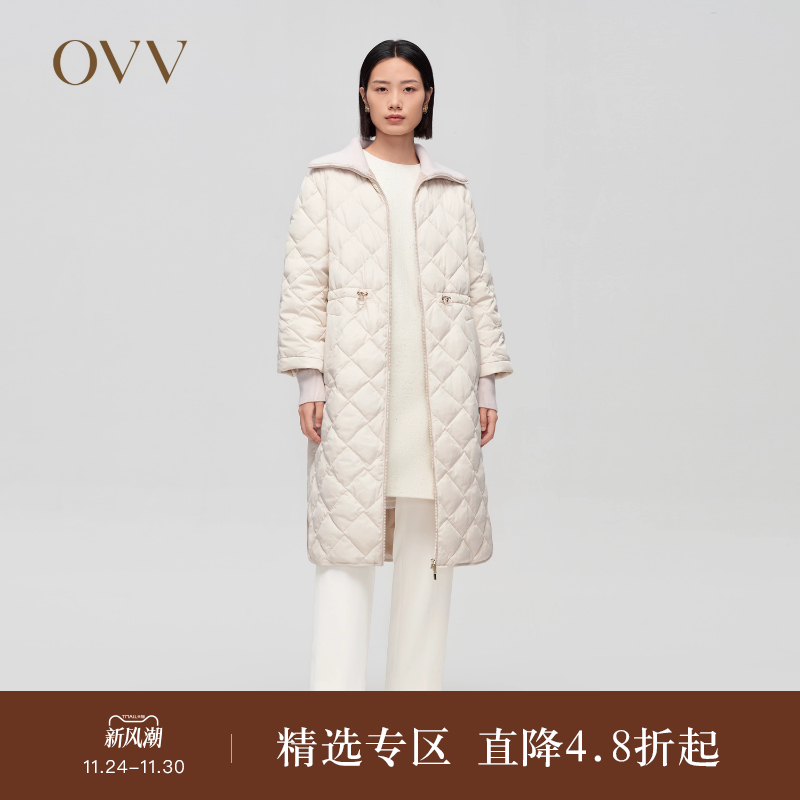 OVV白鹅绒长款秋冬羽绒服