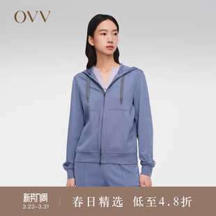 女装 OVV春夏热卖 舒适休闲连帽拉链卫衣 高级运动系列