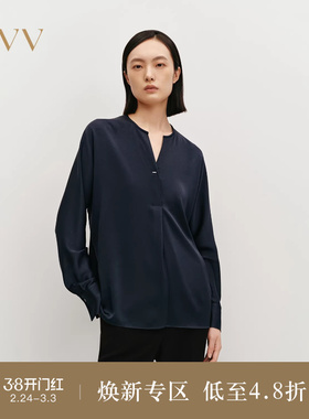 【日本进口三醋酸】OVV秋冬热卖女装插肩袖金属扣长袖衬衫