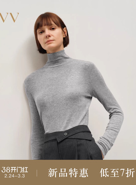 OVV2025秋冬新款女装经典半高领经典基础打底内搭长袖T恤