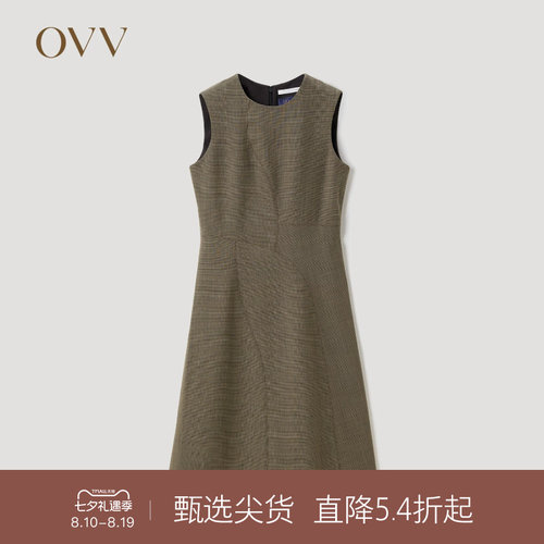 OVV2022秋冬新款女装无袖连衣裙