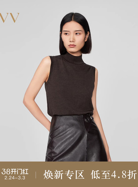【可机洗黄金羊毛】OVV秋冬热卖女装经典半高领针织背心