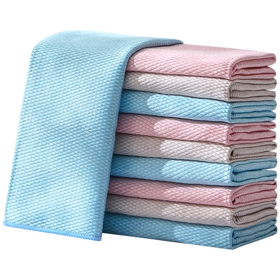 擦玻璃无水印抹布家用加厚鱼鳞布