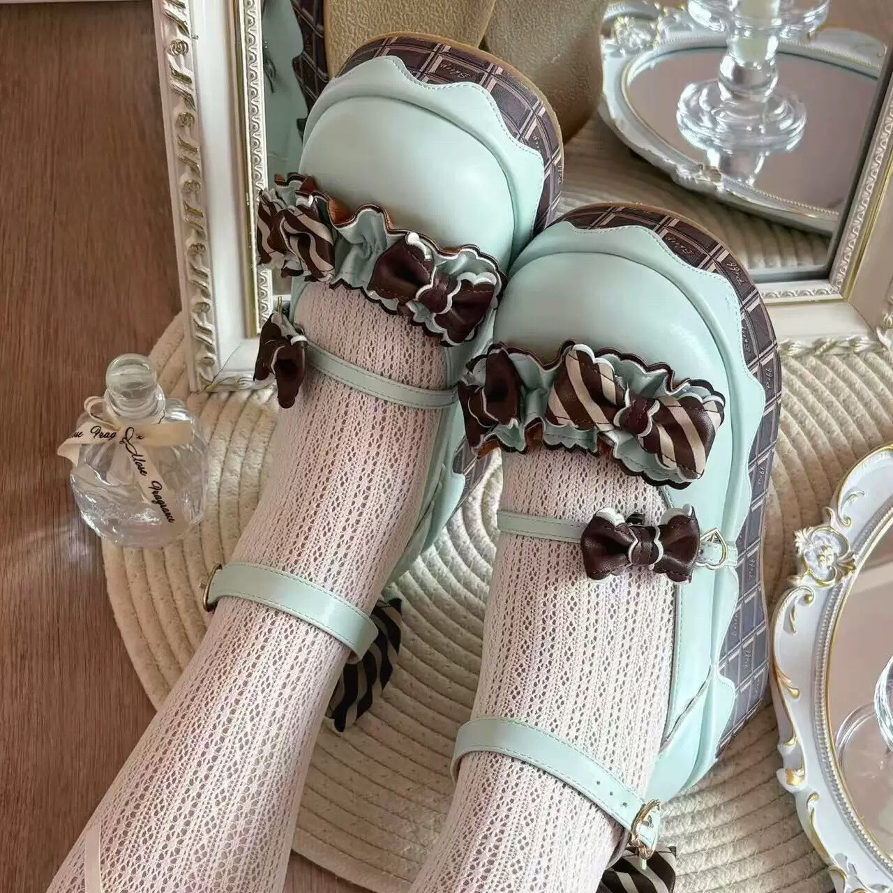 新款洛丽塔小皮鞋lolita鞋女日系软妹jk春季新款厚底蝴蝶大头鞋女
