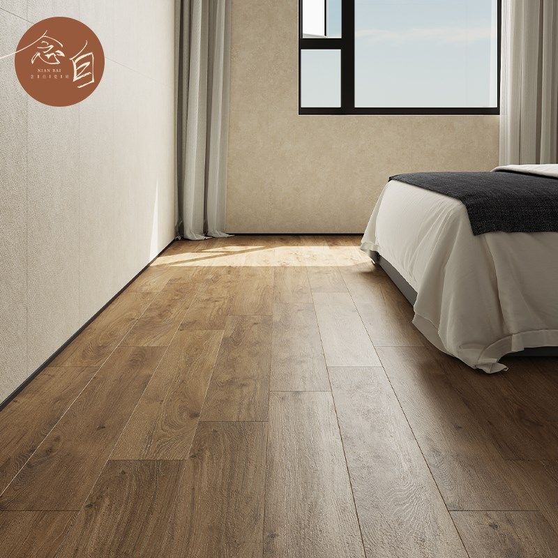 中古风旧船木纹瓷砖客餐厅民宿卧室地板砖酒店餐饮连锁店工装地砖