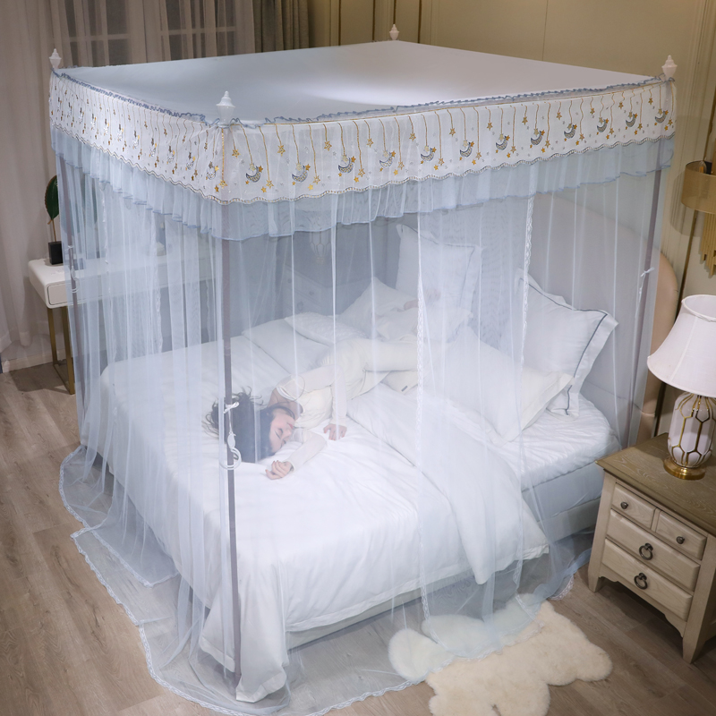 防尘顶蚊帐2022年新款高级宫廷落E地式家用公主风纹帐加厚不锈钢