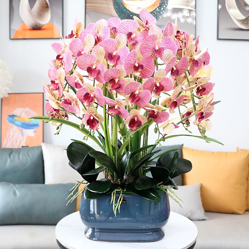 假花仿真花dPU蝴蝶兰花客厅装饰摆设花酒店大堂前台店铺摆放花艺