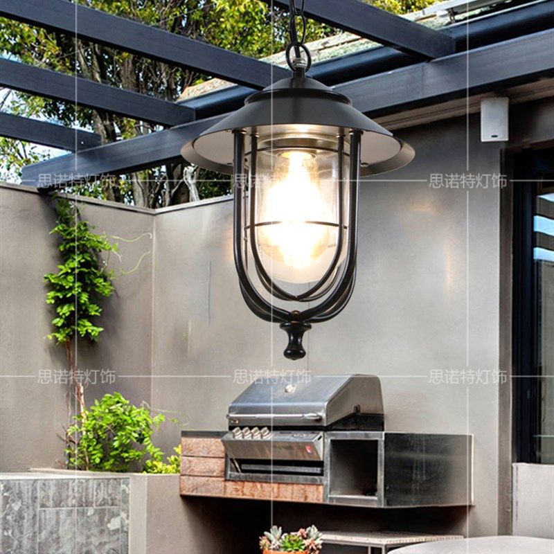 户外覆古工业风防水吊灯别墅花园凉亭院子屋檐走廊室外葡萄架吊灯
