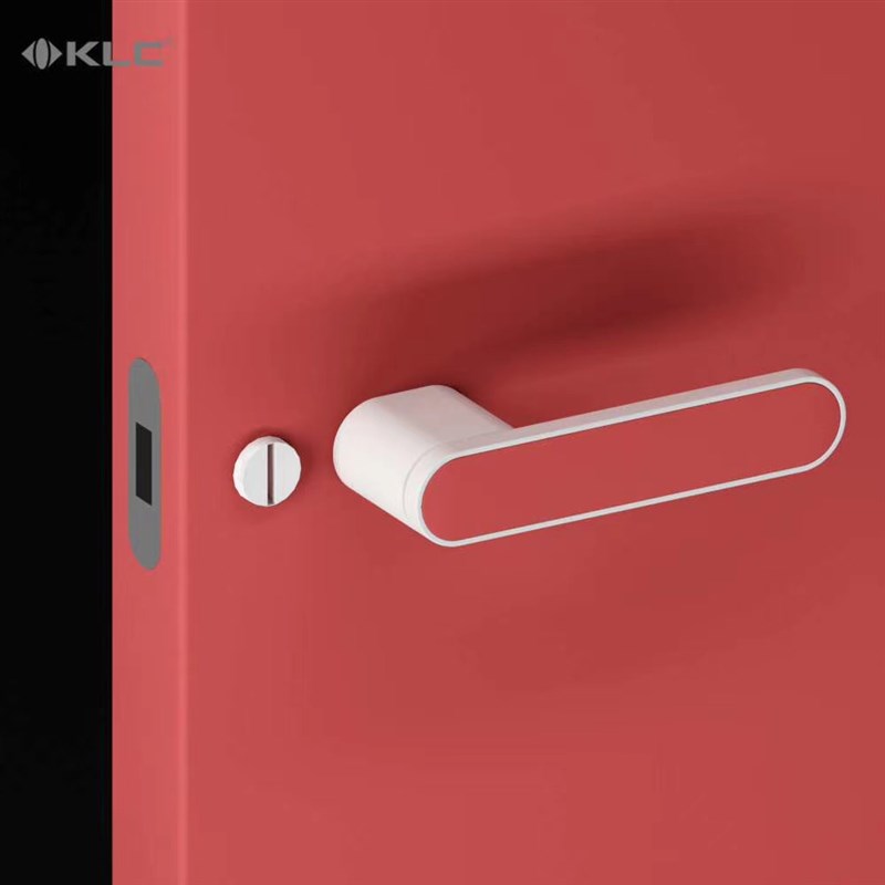 KLC意式极简i门锁磁吸静音可镶嵌岩扳皮革木皮生态室内卫生间门锁
