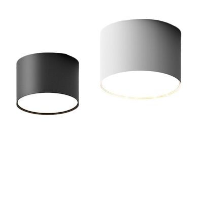 明装筒灯led圆形商用卧室走廊玄关过道黑色4寸12wV免开孔客厅射灯