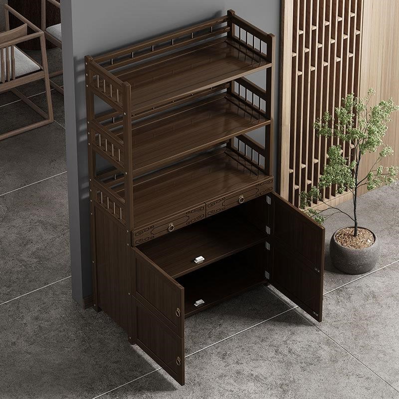 鸡翅木茶水柜办公室茶柜置物架家用茶叶柜茶台P茶叶茶具收纳储物