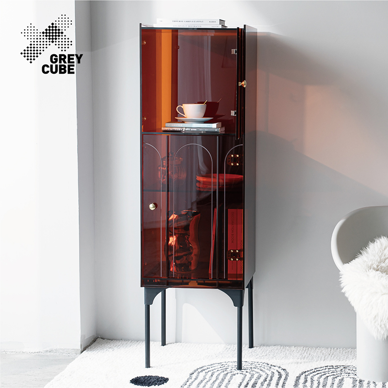 餐边柜简约轻奢客厅茶水柜u酒柜窄型亚克力储物柜家用靠墙收纳柜