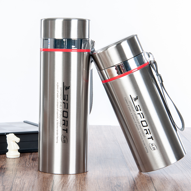 不锈钢1000ml大容量保温杯双层加厚男泡K茶杯800便携防漏便携水杯