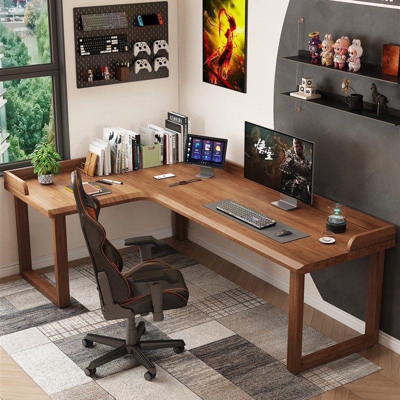 实木转角书桌电脑桌台式卧室L拐角学习桌家用办公桌工作台l电竞桌,住宅家具,转角桌,淘宝优惠券,粉丝福利购,淘宝优惠卷