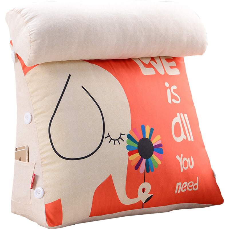 护颈三角靠垫护腰床头靠枕床上腰枕办公室腰靠背垫沙发抱枕可拆洗