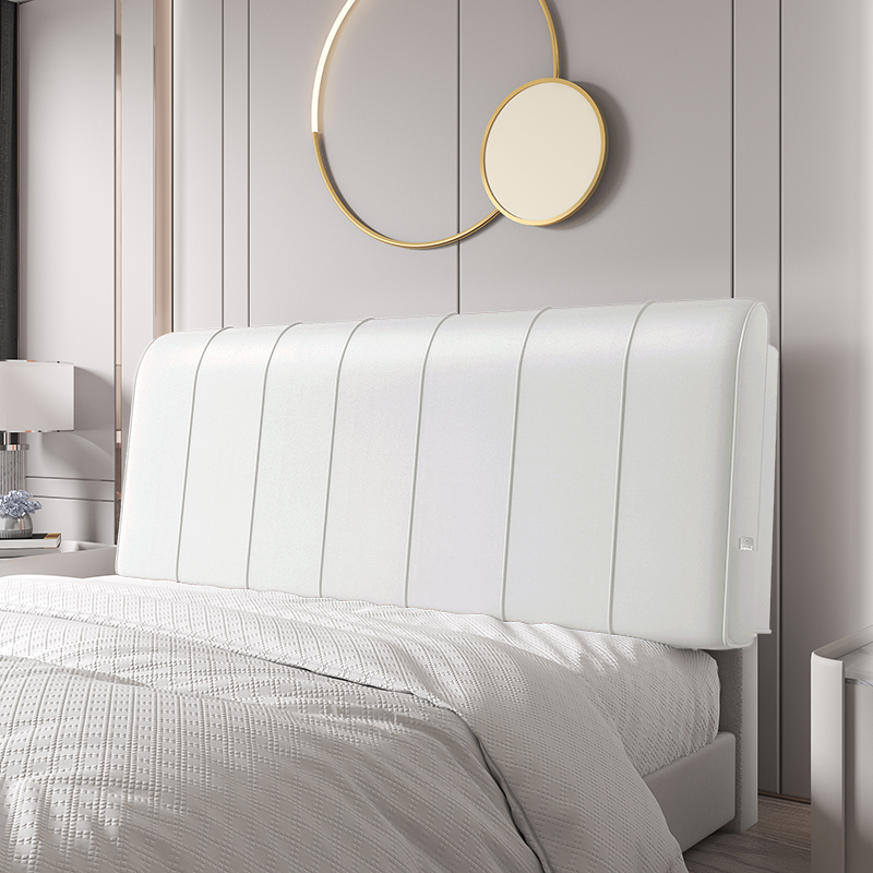 科技布床头靠垫h极简风榻榻米双人海绵防撞全拆洗靠背垫自粘可定