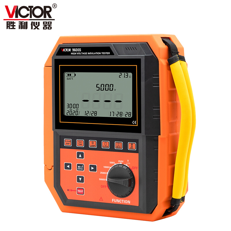 。胜利VC9600S高压绝缘电阻测试仪兆欧表摇表高精度5000V2500V100