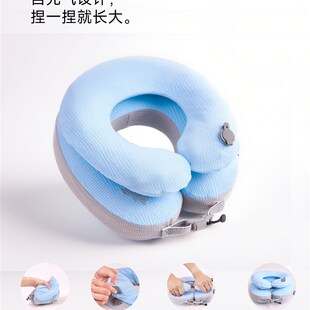 u型枕,慵懒充电,可调护颈,飞机旅行汽车充气便携式颈枕,双层u型枕