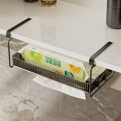 吊柜纸巾盒厨房纸巾架免打孔悬挂擦手用纸L壁挂式收纳橱柜门抽纸