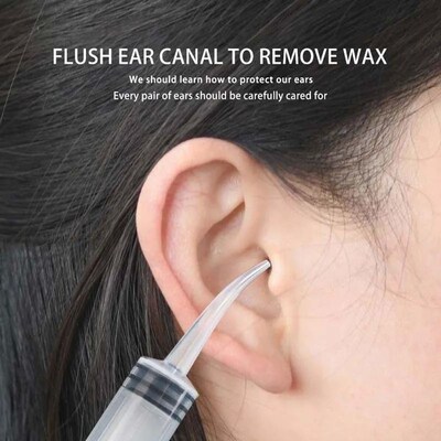 12ML Ear Cleaner Washer Syringer Elbow Rubber Tube Earwax Cl