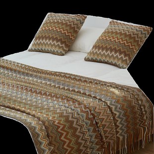 民族风床尾巾波西米亚民宿酒店床尾毯子抱枕毛毯样板间针织毯床旗