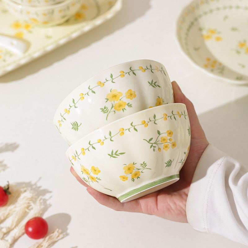 碗碟套装家用简约现代陶瓷釉下彩餐具饭碗盘子碟组合微波炉专用