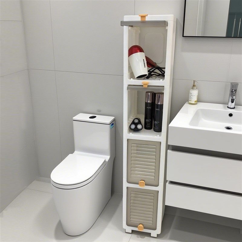 19cm夹缝收纳柜开门式塑料卫生间多层厨房缝隙储物柜置物架柜子