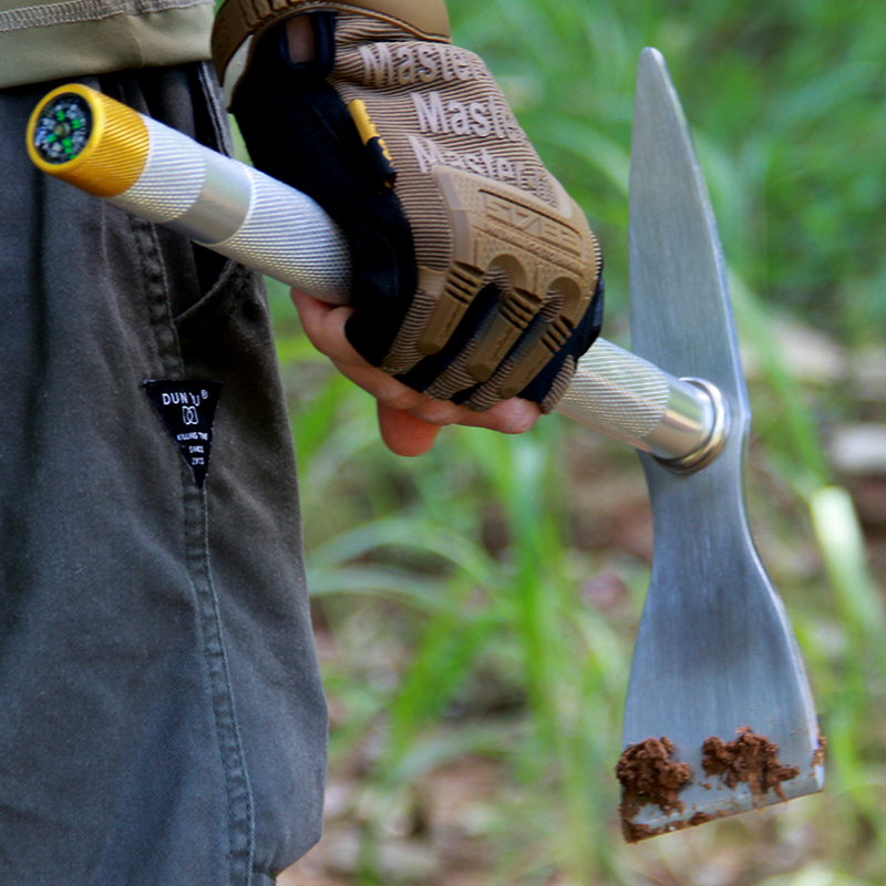 小锄头户外挖土开荒地便携种花铁锹多功能铲子全钢加厚Z镐园艺工