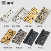 雷鸟 不锈钢子母合页铰链4寸木门加厚黑色免开槽房门静音活页折页