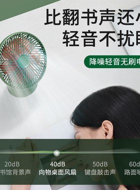 向物 办公室桌面小风扇静音小型迷你台式摇头usSb学生宿舍电风扇