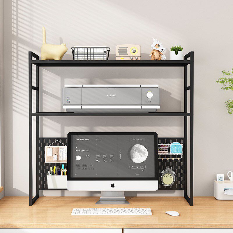 桌面置物架桌上书架洞洞板多层电脑显示器主机架书桌增高打印机架