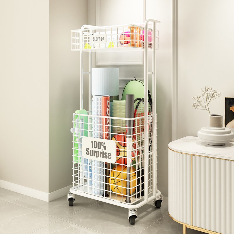 瑜伽垫收纳筐运动体育健身器材收纳篮家用M篮球收纳架玩具置物架