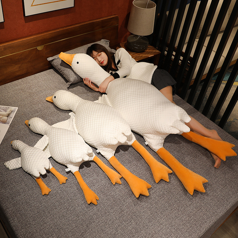 冰丝大白鹅抱枕女生睡觉侧睡夹腿D长条枕头床头靠垫床上靠枕生款