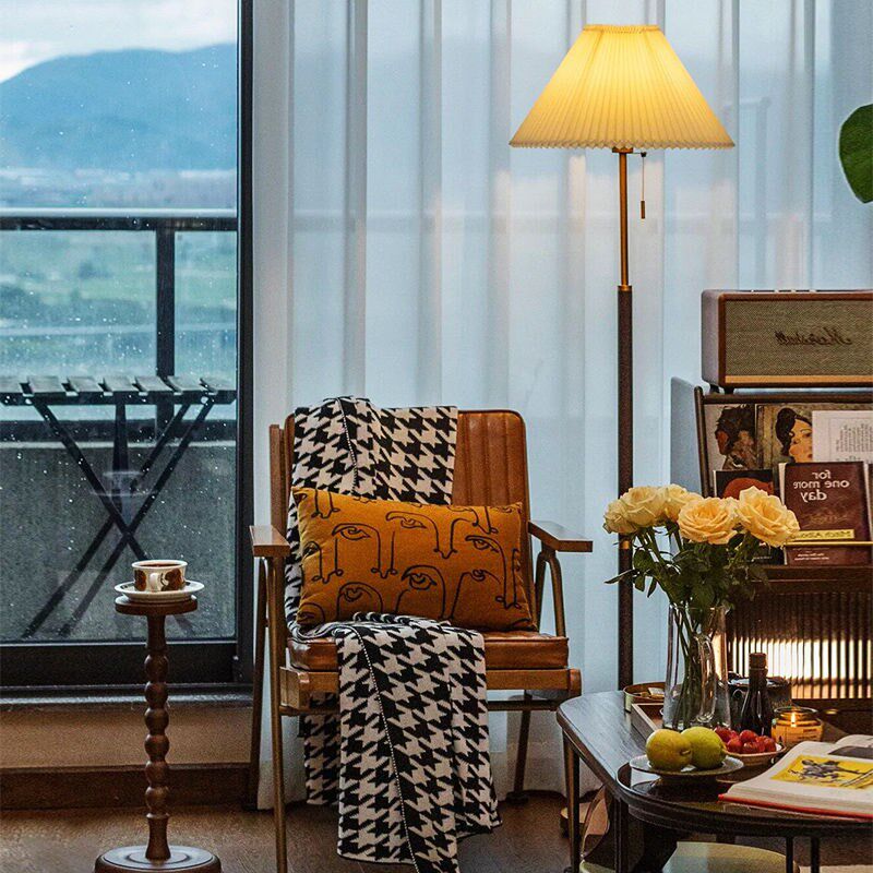 法式中古落地灯轻奢高级感卧室床头灯客厅沙发旁边立式氛围台灯具
