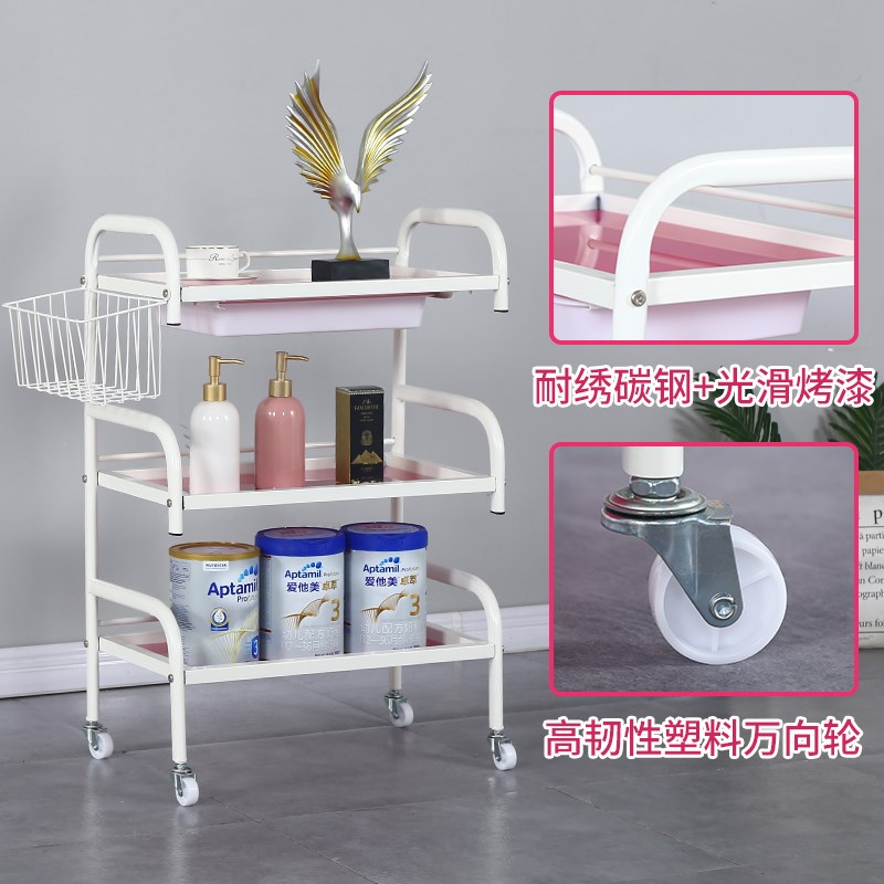 美容小推车s美容院专用仪器小架子家用置物架美甲手推工具车收纳